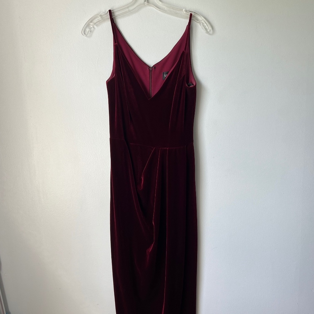 XSCAPE Velvet Tulip-Hem Dress